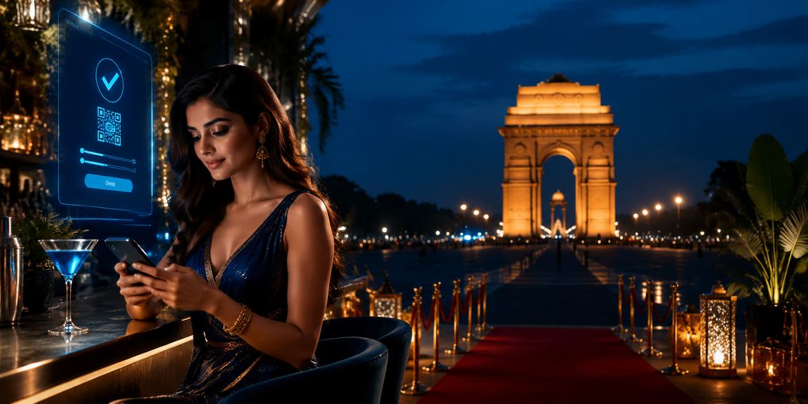 Mobile payment via Paytm and UPI through Indian landmarks in Delhi