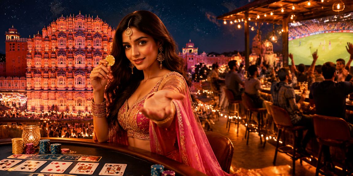 Cricket fans in Jaipur enjoying IPL betting with festive Bollywood vibes