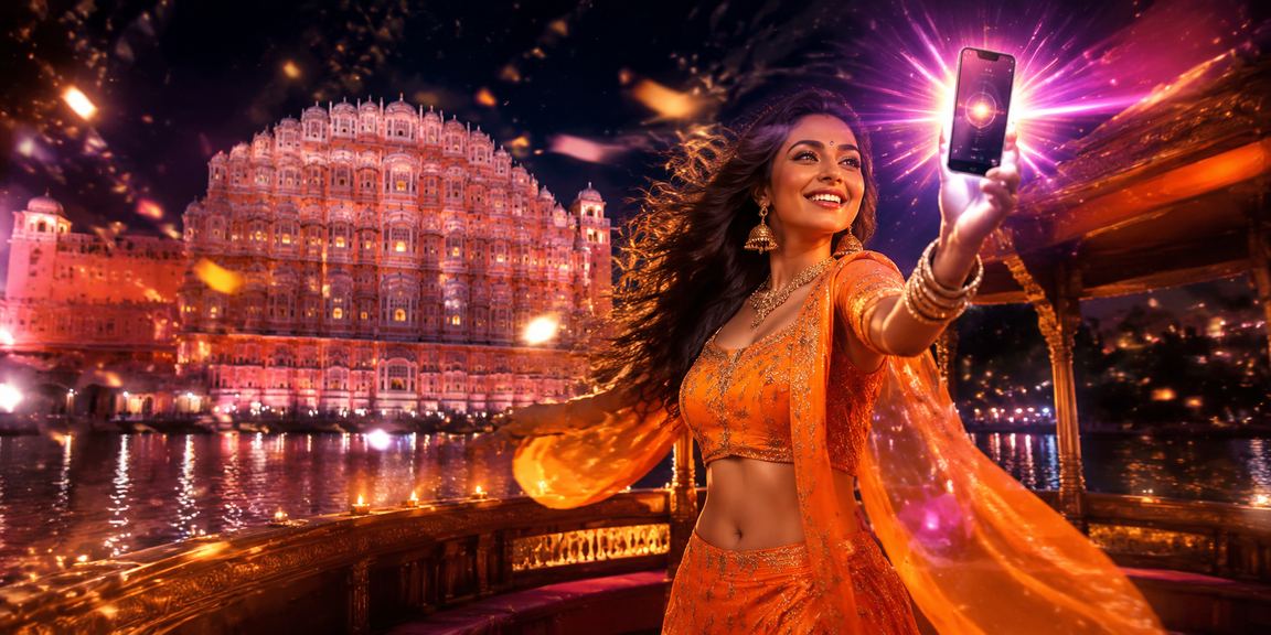 Young woman registering for online gaming bonus in Jaipur